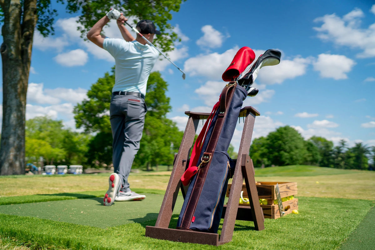 The Featherweight Nelson Hill Leather Golf Bag